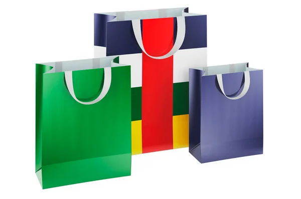 Bolsas Compras Con Bandera Centroafricana Compras República Centroafricana Concepto Representación — Foto de Stock