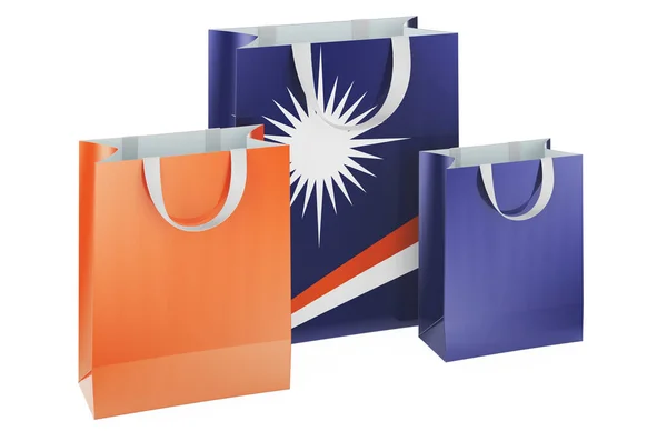 Bolsas Compras Con Bandera Marshallesa Compras Las Islas Marshall Concepto — Foto de Stock