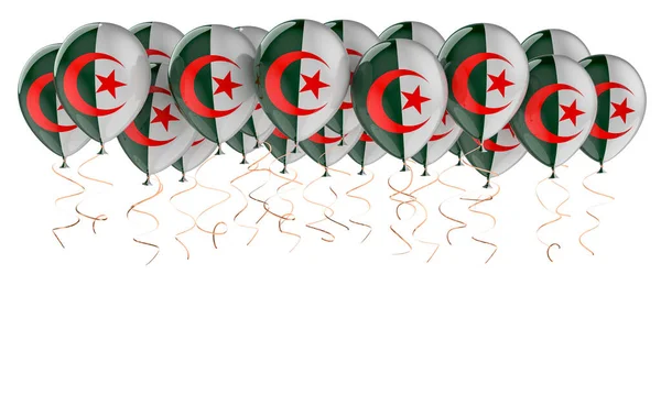 Μπαλόνια Σημαία Αλγερίας Απόδοση Απομονώνονται Λευκό Φόντο — Φωτογραφία Αρχείου
