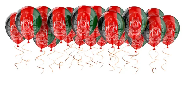 Μπαλόνια Αφγανική Σημαία Απόδοση Απομονωμένα Λευκό Φόντο — Φωτογραφία Αρχείου