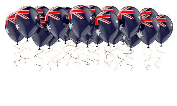 带有澳大利亚国旗的气球 3D渲染在白色背景上隔离 — 图库照片