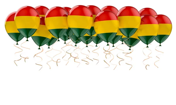 Balony Flagą Boliwii Renderowanie Izolowane Białym Tle — Zdjęcie stockowe