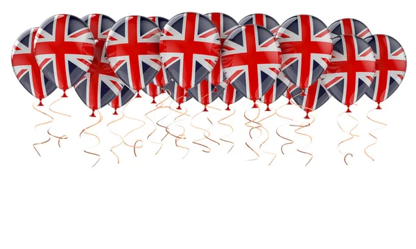 Balloons British Flag Rendering Isolated White Background — Stock Photo, Image