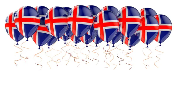Balónky Islandskou Vlajkou Vykreslování Izolované Bílém Pozadí — Stock fotografie