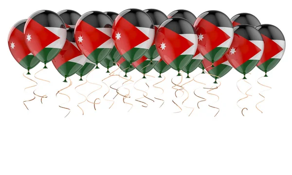 Ballonger Med Jordansk Flagga Rendering Isolerad Vit Bakgrund — Stockfoto