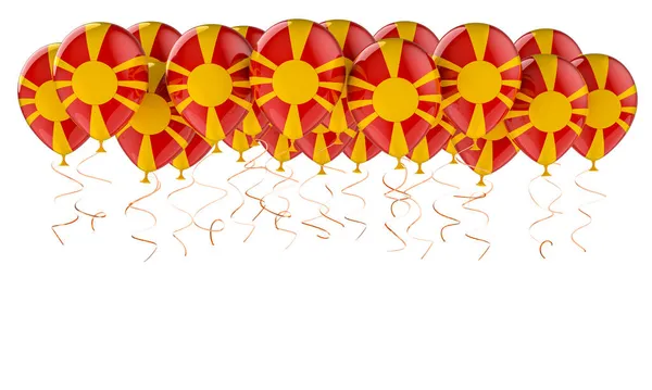 Globos Con Bandera Macedonia Representación Aislada Sobre Fondo Blanco —  Fotos de Stock