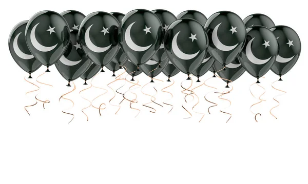 Balónky Pákistánskou Vlajkou Vykreslování Izolované Bílém Pozadí — Stock fotografie
