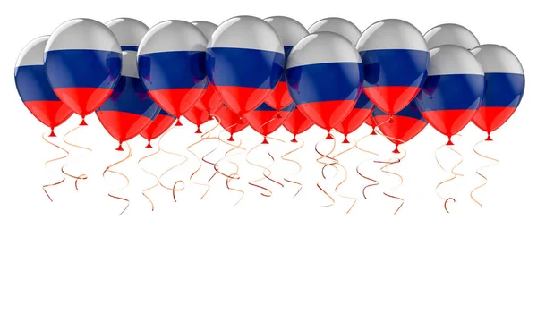 Воздушные Шары Российским Флагом Рендеринг Белом Фоне — стоковое фото