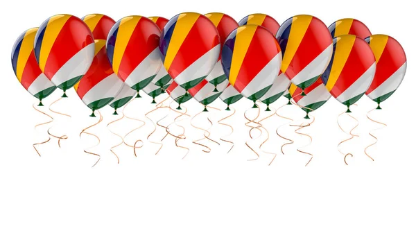 Balony Flagą Seszeli Renderowanie Izolowane Białym Tle — Zdjęcie stockowe