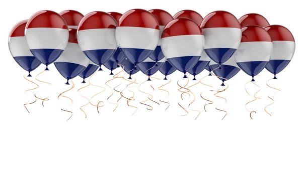 Μπαλόνια Την Ολλανδική Σημαία Καθιστώντας Απομονωμένη Λευκό Φόντο — Φωτογραφία Αρχείου
