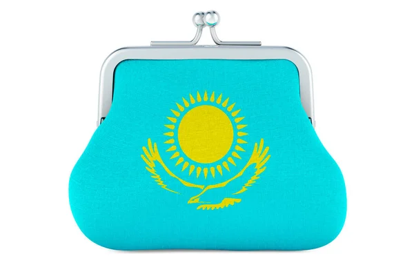 Portamonete Con Bandiera Kazaka Bilancio Investimenti Finanziario Concetto Bancario Kazakistan — Foto Stock