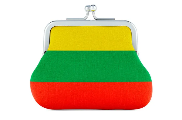 Τσάντα Νομισμάτων Λιθουανική Σημαία Προϋπολογισμός Επενδύσεις Χρηματοοικονομική Τραπεζική Έννοια Στη — Φωτογραφία Αρχείου