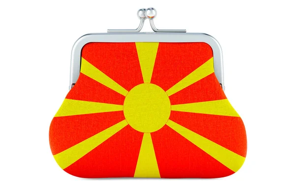 Bolsa Moedas Com Bandeira Macedónia Orçamento Investimento Financeira Conceito Bancário — Fotografia de Stock