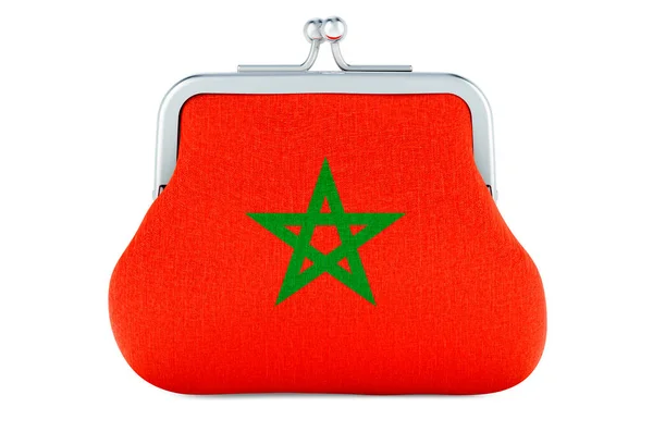 Portamonete Con Bandiera Marocchina Bilancio Investimenti Finanziario Concetto Bancario Marocco — Foto Stock