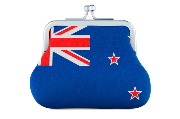 Coin Purse New Zealand Flag Budget Investment Financial Banking Concept — Stock Photo, Image