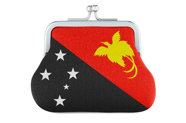 Coin Purse Papuan New Guinean Flag Budget Investment Financial Banking — Stock Photo, Image