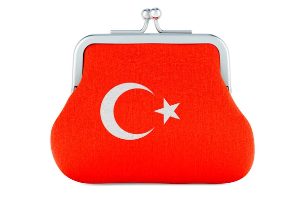 Portamonete Con Bandiera Turca Bilancio Investimenti Finanziario Concetto Bancario Turchia — Foto Stock