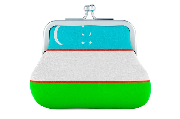우즈베키스탄 국기가 금융등은 우즈베키스탄의 개념이다 백인들에게 렌더링 — 스톡 사진
