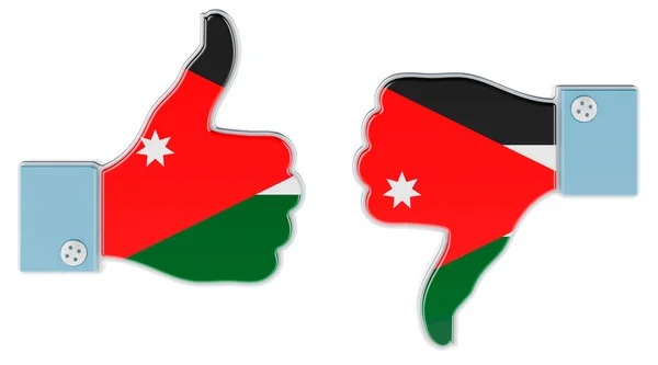 Иорданский Флаг Нарисованный Руке Большим Большим Пальцами Нравится Нравится Иордании — стоковое фото