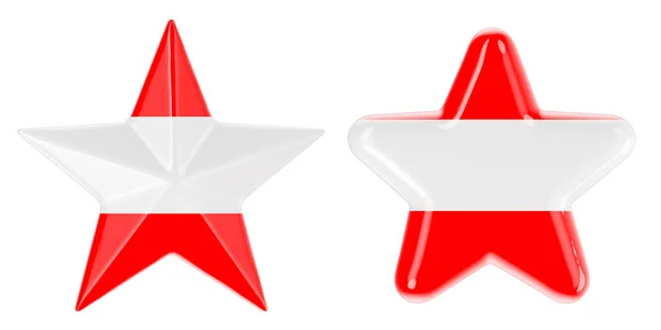 Hvězdy Rakouskou Vlajkou Vykreslování Izolované Bílém Pozadí — Stock fotografie