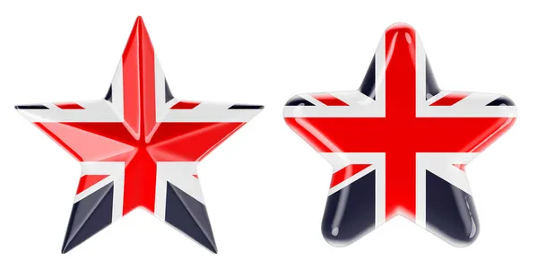 Hvězdy Britskou Vlajkou Vykreslování Izolované Bílém Pozadí — Stock fotografie