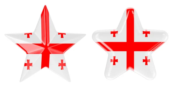 Звезды Грузинским Флагом Рендеринг Изолирован Белом Фоне — стоковое фото