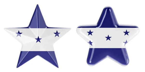 Hvězdy Honduraskou Vlajkou Vykreslování Izolované Bílém Pozadí — Stock fotografie