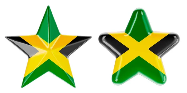Csillagok Jamaikai Zászló Renderelés Elszigetelt Fehér Háttér — Stock Fotó