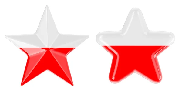 Hvězdy Polskou Vlajkou Vykreslování Izolované Bílém Pozadí — Stock fotografie
