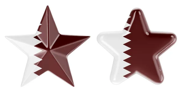 Hvězdy Vlajkou Katari Vykreslování Izolované Bílém Pozadí — Stock fotografie