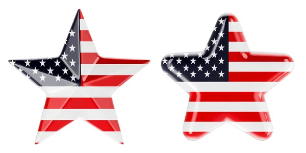 Sterren Met Vlag Van Verenigde Staten Weergave Geïsoleerd Witte Achtergrond — Stockfoto