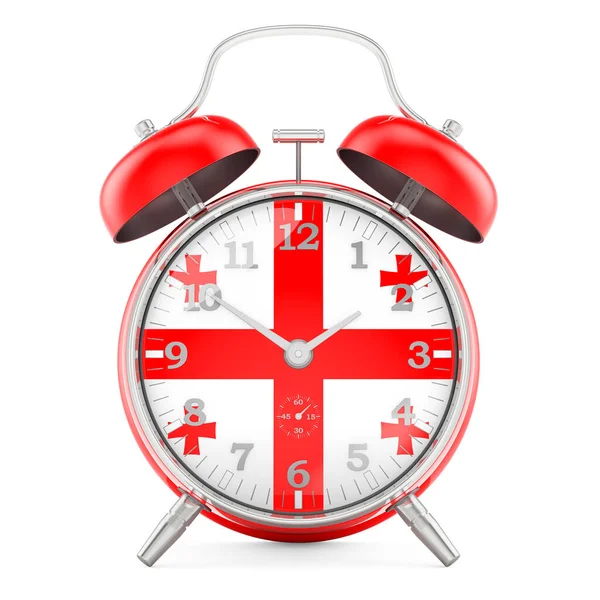 Reloj Despertador Con Bandera Georgia Representación Aislada Sobre Fondo Blanco —  Fotos de Stock