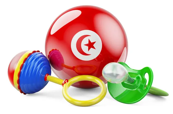 Tasso Natalità Genitorialità Tunisia Concetto Ciuccio Bambini Sonaglino Bambini Con — Foto Stock
