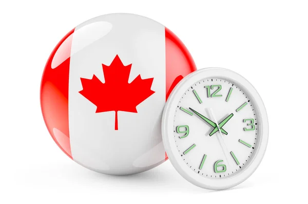 캐나다 국기에 시계를 캐나다에서 배경에 렌더링 — 스톡 사진