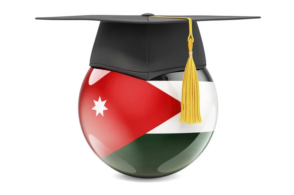 Образование Иордании Иорданский Флаг Выпускной Крышкой Рендеринг Изолирован Белом Фоне — стоковое фото