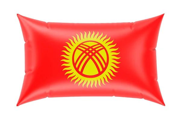 Kırgız Bayraklı Yastık Beyaz Arkaplanda Boyutlu Görüntüleme — Stok fotoğraf