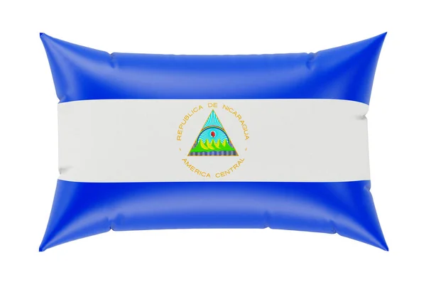 带尼加拉瓜国旗的枕头 白色背景的3D渲染隔离 — 图库照片