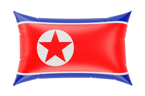 Travesseiro Com Bandeira Norte Coreana Renderização Isolada Fundo Branco — Fotografia de Stock
