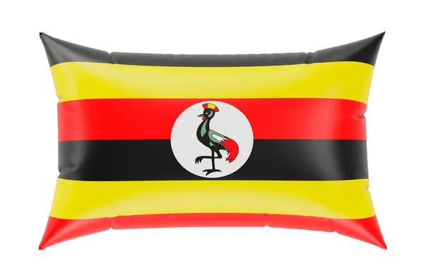 ウガンダ国旗の枕 白い背景に孤立した3Dレンダリング — ストック写真