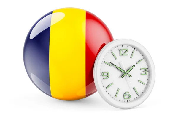 루마니아의 국기와 루마니아 배경에 렌더링 — 스톡 사진