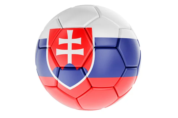 Slovakya Bayrağı Taşıyan Futbol Topu Futbol Topu Beyaz Arkaplanda Boyutlu — Stok fotoğraf