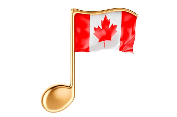 캐나다 국기와 음악적 캐나다의 백인들에게 렌더링 — 스톡 사진
