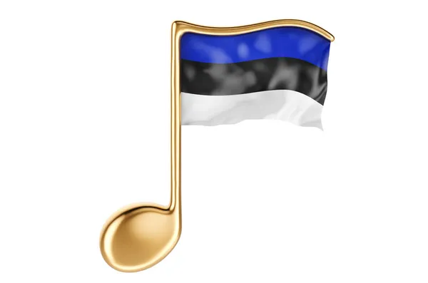 Estonya Bayraklı Müzikal Nota Estonya Müzik Kavram Beyaz Arkaplanda Görüntüleme — Stok fotoğraf