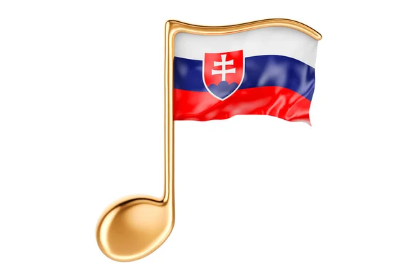 Musiknoter Med Slovakisk Flagga Musik Slovakien Koncept Rendering Isolerad Vit — Stockfoto