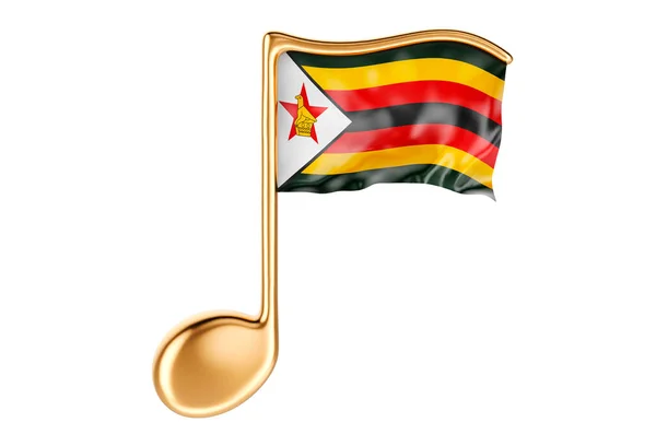 짐바브웨 국기와 음악적 짐바브웨의 백인들에게 렌더링 — 스톡 사진