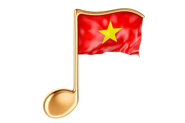Musical Note Vietnamese Flag Music Vietnam Concept Rendering Isolated White — Stock Photo, Image