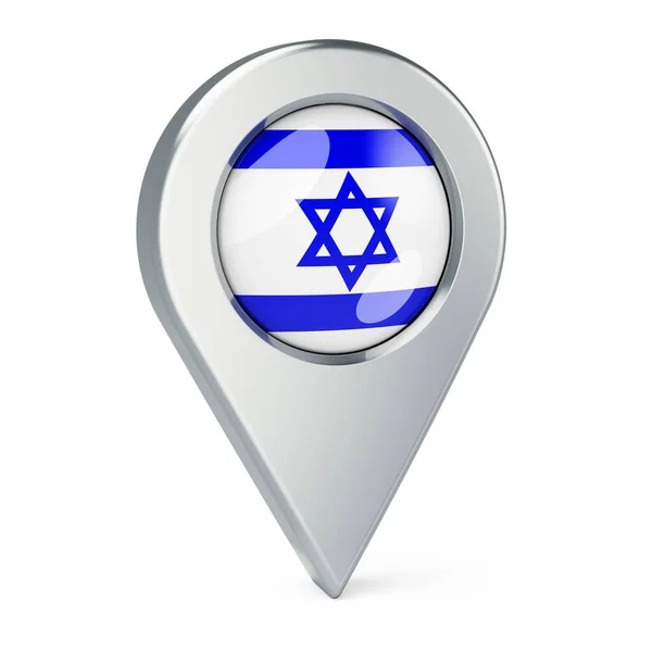 Map Pointer Flag Israel Rendering Isolated White Background — Stock Photo, Image