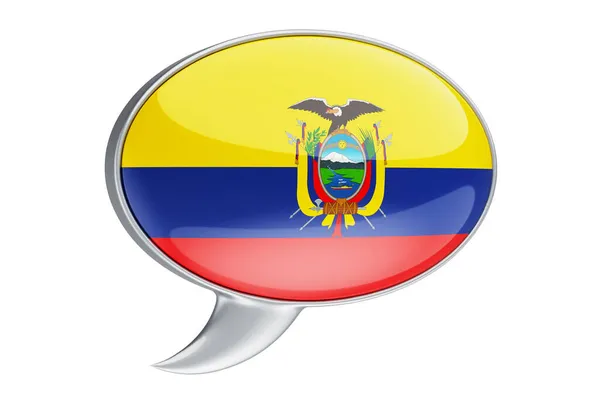 Шар Речи Флагом Эквадора Рендеринг Изолирован Белом Фоне — стоковое фото