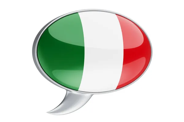 Globo Voz Con Bandera Italiana Representación Aislada Sobre Fondo Blanco — Foto de Stock