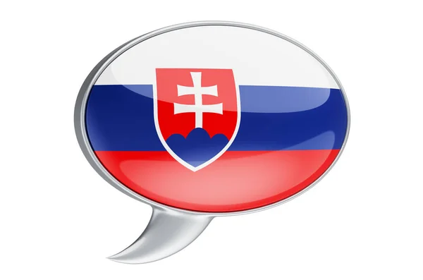 Balon Przemowy Flagą Słowacką Renderowanie Białym Tle — Zdjęcie stockowe